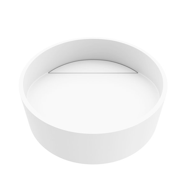 VIGO Starr&nbsp;15-in dia. x&nbsp;5-in H Modern Matte Stone Round Vessel Bathroom Sink - White
