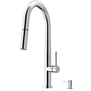 Robinet de cuisine en chrome à 1 poignée à bec rétractable Greenwich de Vigo