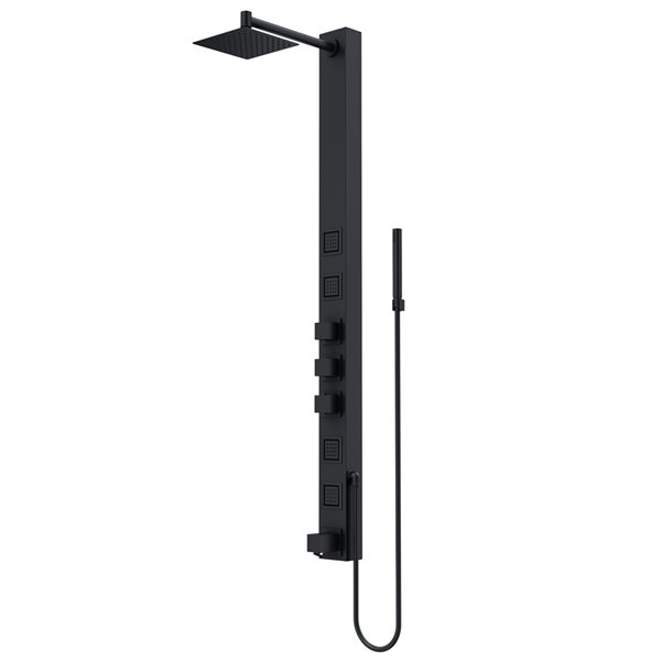 VIGO Bowery Matte Black 4-Spray Shower Panel System