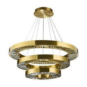 Design Living Gold Modern and Contemporary Metal/Crystal Chandelier