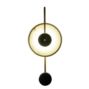 Design Living 11-in W 1-Light Brass and Black Modern/Contemporary Wall Sconce