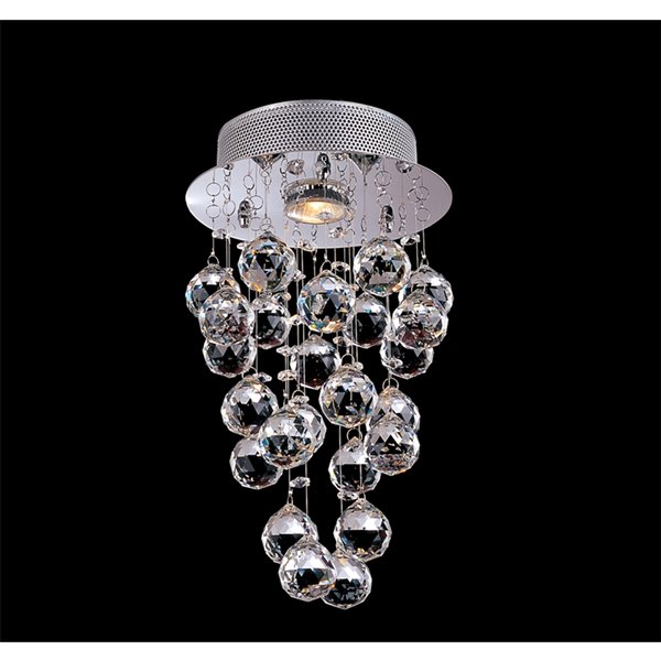 Design Living 8-in Chrome Contemporary/Modern Halogen Flush Mount Light