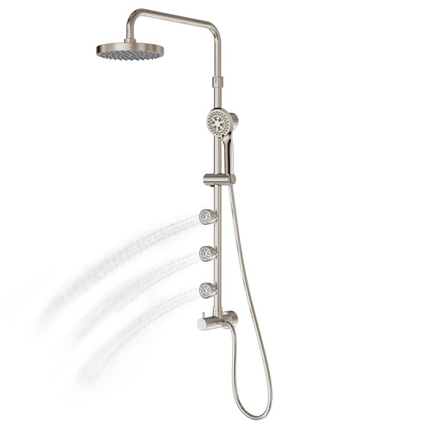 PULSE ShowerSpas Lanikai Chrome 3-Spray Shower Bar System