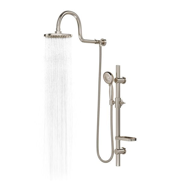 PULSE ShowerSpas AquaRain Brushed Nickel Shower Bar System