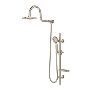 PULSE ShowerSpas AquaRain Brushed Nickel Shower Bar System
