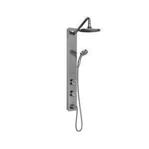 PULSE ShowerSpas Aloha Brushed Stainless Steel 2-Spray Shower Bar System