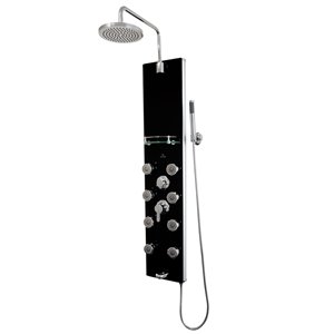 PULSE ShowerSpas Makena Black 8-Spray Shower Panel System