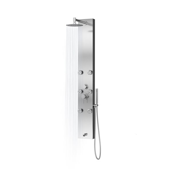 PULSE ShowerSpas Monterey Brushed Stainless Steel 6-Spray Shower Panel System