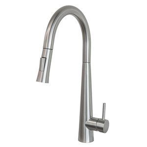 Transform Havana Brushed Nickel 1-Handle Pull-Down Kitchen Faucet with Deck Plate