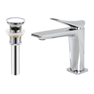 Transform Hudson Chrome 1-Handle Bathroom Sink Faucet with Drain and Deck Plate