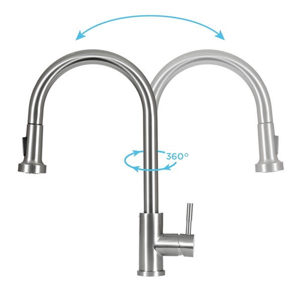 Transform Vienna Brushed Nickel 1-Handle Pull-Down Kitchen Faucet with Deck Plate