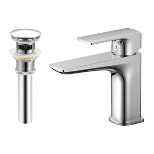 Transform Denver Chrome 1-Handle Bathroom Sink Faucet with Drain and Deck Plate