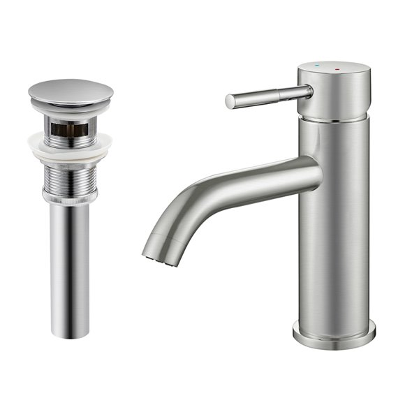 Transform Bentley Brushed Nickel 1 Handle Bathroom Sink Faucet With Drain And Deck Plate Qfb75be Rona - Best Polished Nickel Bathroom Faucets Uk
