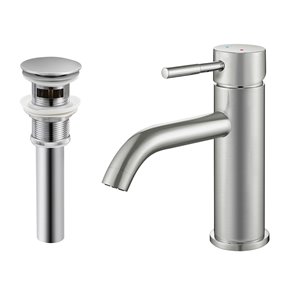 Transform Bentley Brushed Nickel 1-Handle Bathroom Sink Faucet with Drain and Deck Plate