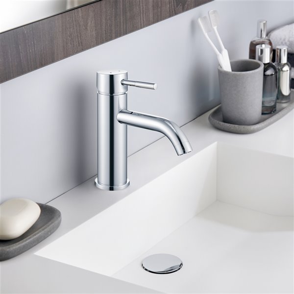 Transform Bentley Chrome 1-Handle Bathroom Sink Faucet with Drain and Deck Plate