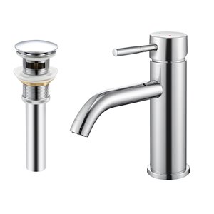 Transform Bentley Chrome 1-Handle Bathroom Sink Faucet with Drain and Deck Plate