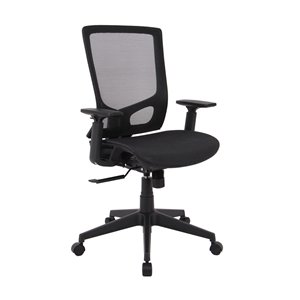 TygerClaw Contemporary Ergonomic Adjustable Height Swivel Manager Chair - Black
