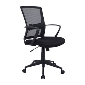 TygerClaw Black Ergonomic Contemporary Adjustable Height Swivel Manager Chair