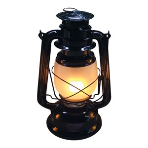 Lanterne décorative d'extérieur Ason Decor, à lumière DEL, en métal noir de 7,7 po x 4,7 po