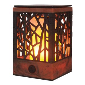 Lanterne décorative d'extérieur Ason Decor, à DEL en plastique brun de 3 po x 5 po