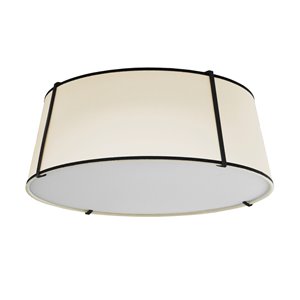 Dainolite 1-Pack Trapezoid 22-in Cream Modern/Contemporary Incandescent Flush Mount Light