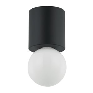 Dainolite Theron 4.75-in Matte Black Modern/Contemporary Incandescent Flush Mount Light