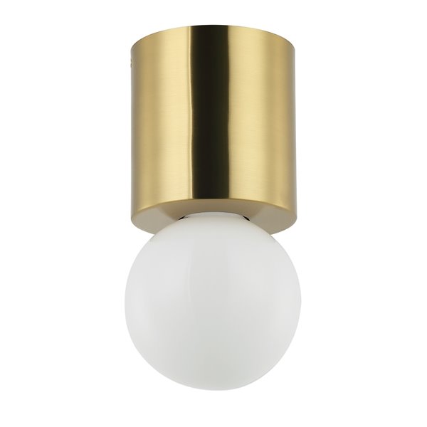 Dainolite Theron 4.75-in Aged Brass Modern/Contemporary Incandescent Flush Mount Light