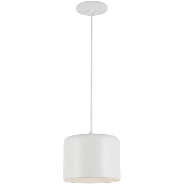 Luminaire suspendu transitionnel blanc mat Emilia par Dainolite de 8 po