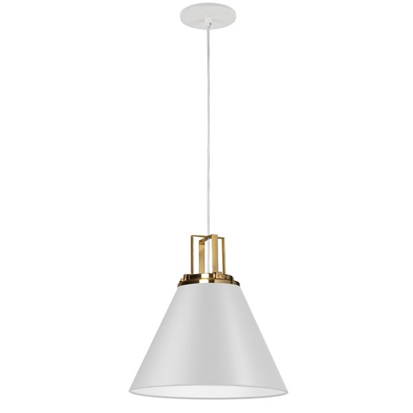 Dainolite Sonus Modern/Contemporary Matte White 14-in Pendant Light