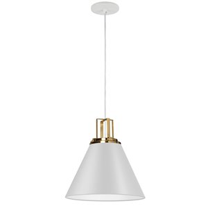 Dainolite Sonus Modern/Contemporary Matte White 14-in Pendant Light