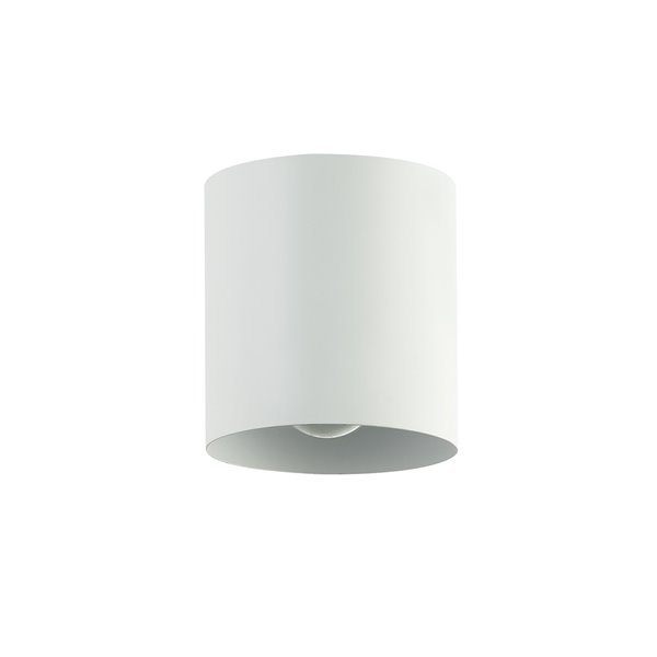 Dainolite 1-Pack Theron 4.75-in Matte White Modern/Contemporary Incandescent Flush Mount Light