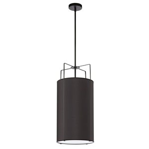 Luminaire suspendu moderne/contemporain noir Trapezoid par Dainolite de 12 po