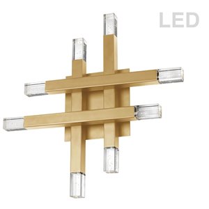 Applique murale Francesca de 3,15 po L en laiton vieilli de style moderne à 8 ampoules DEL de Dainolite