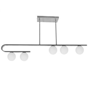 Dainolite Atlas Modern/Contemporary Polished Chrome 44-in Halogen Pendant Light with Opal Glass