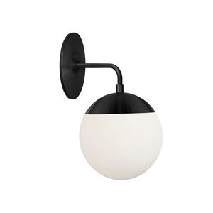 Dainolite 10.5-in W Dayana 1-Light Matte Black de style moderne/traditionnel  Wall Sconce