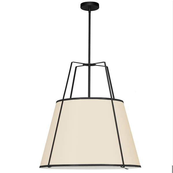 Luminaire suspendu moderne/contemporain noir et crème Trapezoid par Dainolite de 24 po