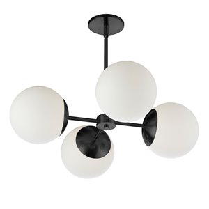 Lustre transitionnel Dayana noir mat à 4 lumières par Dainolite