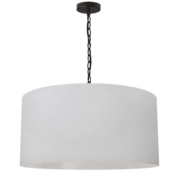 Dainolite Braxton Transitional White and Black 26-in Pendant Light