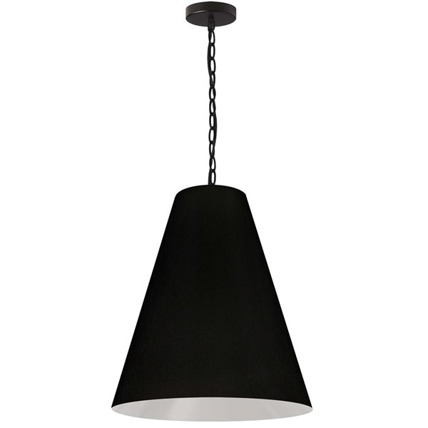 Luminaire suspendu transitionnel noir Anaya par Dainolite, 20 po