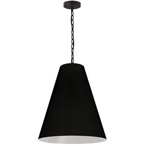 Luminaire suspendu transitionnel noir Anaya par Dainolite, 20 po