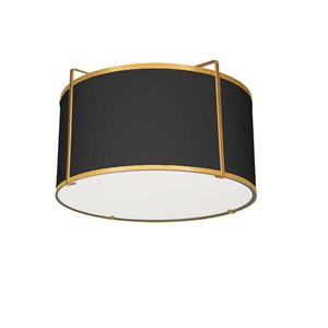Plafonnier Trapezoid de 12 po noir à ampoule à incandescence de Dainolite