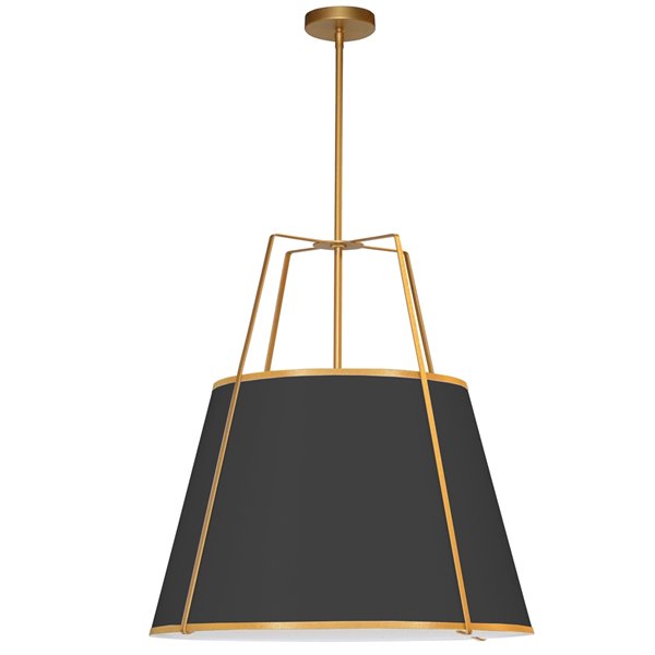 Dainolite Trapezoid Modern/Contemporary Gold and Black 24-in Pendant Light