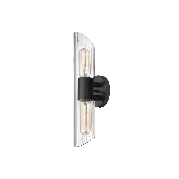 Dainolite Samantha 2-Light 16-in Black Transitional Vanity Light