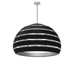 Lustre moderne/contemporain noir et argent à 4 lumières Hula par Dainolite