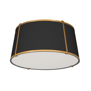 Plafonnier Trapezoid de 16 po noir à ampoule à incandescence de Dainolite