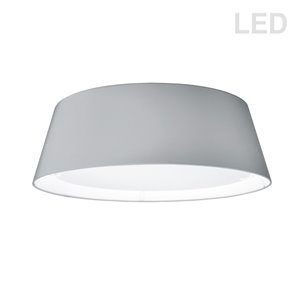 Plafonnier de 17 po de style moderne/contemporain gris à système à DEL intégré de Dainolite