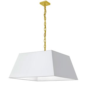 Luminaire suspendu moderne/contemporain carré blanc Milano par Dainolite de 26 po