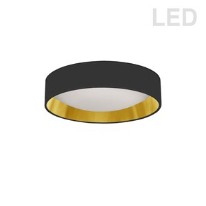 Dainolite 1-Pack 11-in Black/Gold Modern/Contemporary Integrated LED Flush Mount Light