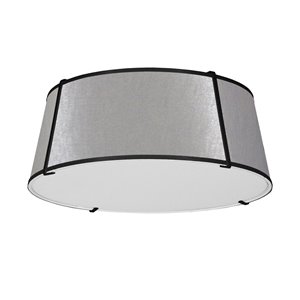 Plafonnier Trapezoid de 22 po de style moderne/contemporain gris à ampoule à incandescence de Dainolite