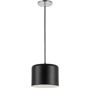 Luminaire suspendu transitionnel noir mat Emilia par Dainolite, 8 po